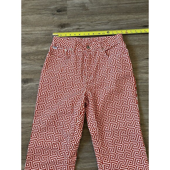 The Ragged Priest Hight Waisted Red & White Printed Jeans Size 30 - Picture 6 of 9